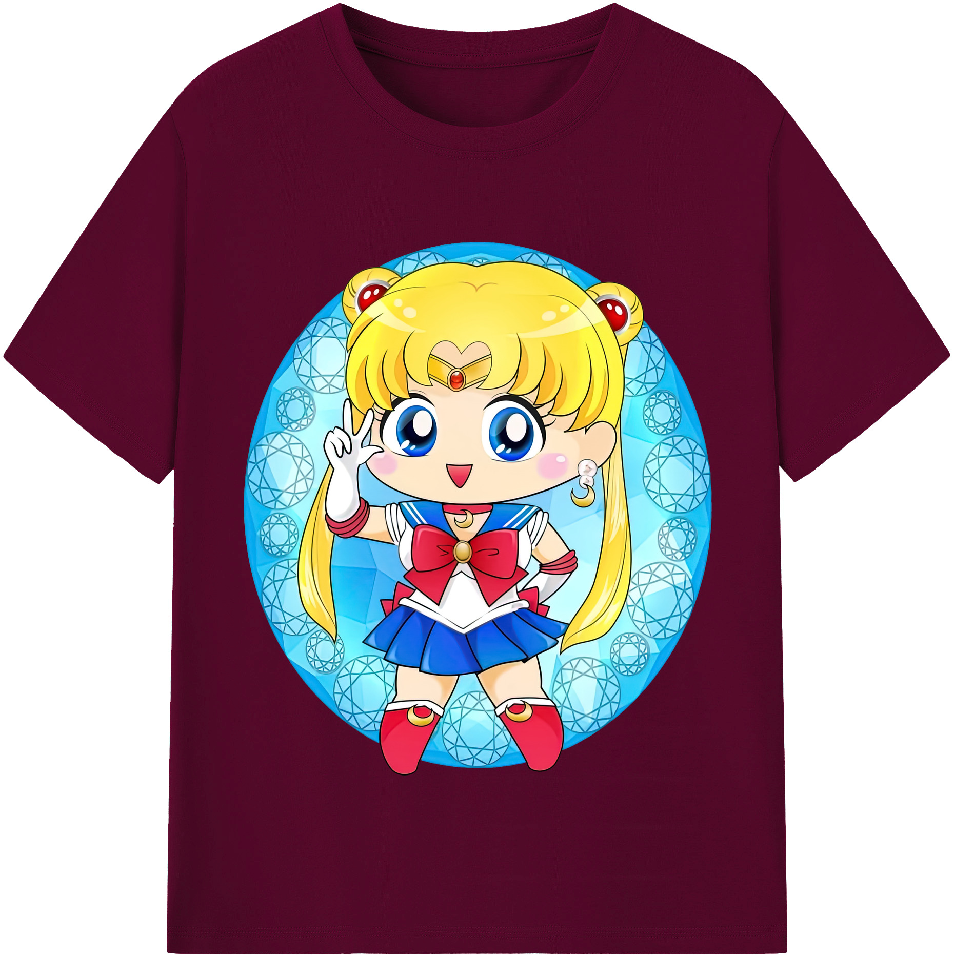 （画像用） 美少女戦士セーラームーン 月野 うさぎ つきの うさぎ Sailor Moon Tsukino Usagi レディースカジュアルプリントTシャツ（綿100％）